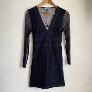 goth black lace mini dress